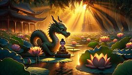 Enlightenment in the lotus pond by artefacti