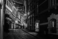 Erfurt Krämerbrücke at Christmas black and white