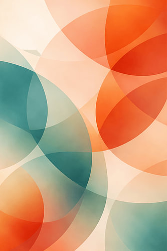 Organische Abstracte Vormen in Teal en Oranje