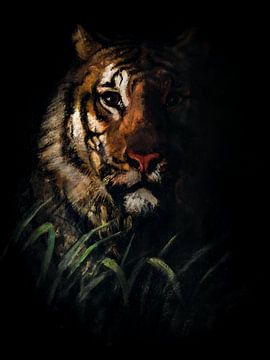 Tiger-Gemälde von Kjubik
