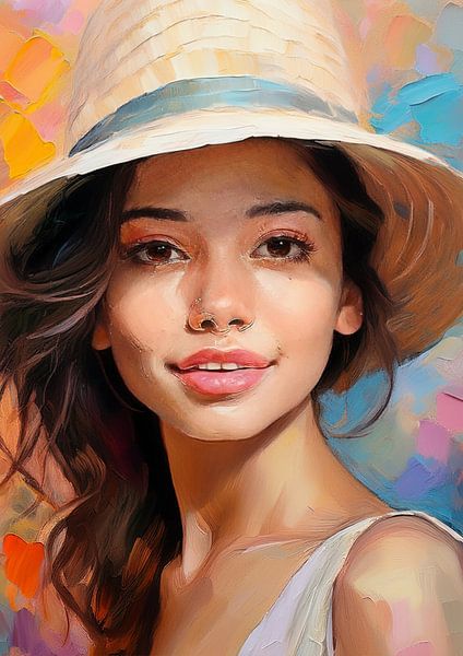 Portrait à l'huile et aux couleurs claires par Mark van Dellen