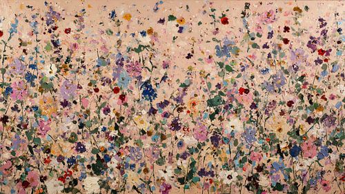 Wild Harmony ein abstraktes Floral auf Soft Pink