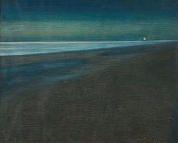 Léon Spilliaert - Zicht op het strand bij nacht (1905) van Peter Balan