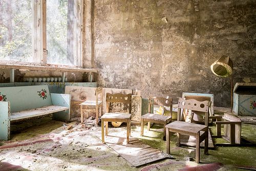 Sièges pour enfants à Pripyat - Tchernobyl.