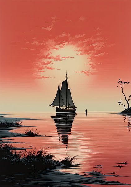 Voilier Bateau à voile Maritim Meer Poster Impression d'art par Niklas Maximilian
