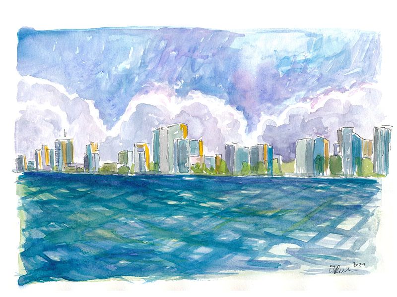 West Palm Beach Florida View from the Ocean by Markus Bleichner