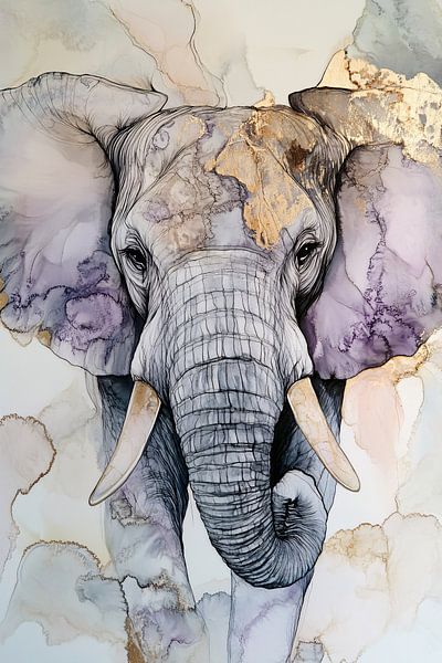 Abstract elephant painting in colour by Imperial Art House