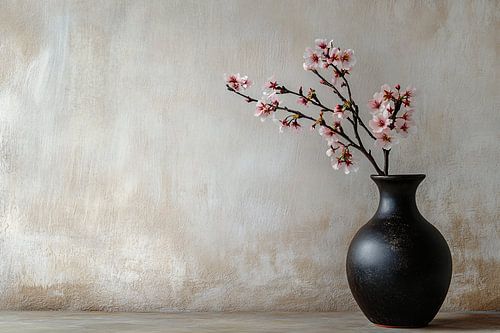 Bloesemtakken in donkere vaas