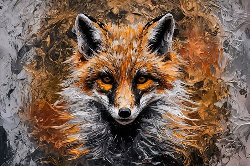 Abstracte vos kunstwerk met kleur