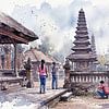 Ein Aquarellbild der hinduistischen Pura auf der Insel Bali. von Artkreator