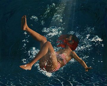 Meisje duikt in het water VIII van Jan Keteleer