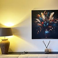 Klantfoto: Vaas met exotische veren (1) van Rene Ladenius Digital Art, als ArtFrame