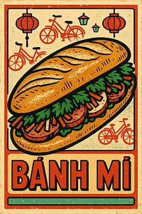 Retro Bánh Mì Poster – Vietnamese Sandwich Wall Art