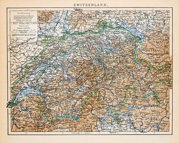 Carte vintage de la Suisse sur Studio Wunderkammer