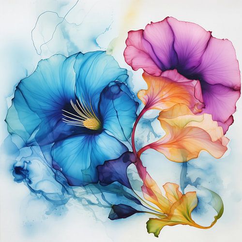 fleurs de trompette aquarelle