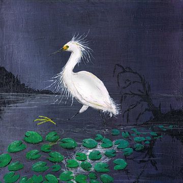 Twilight egret by Bianca Wisseloo