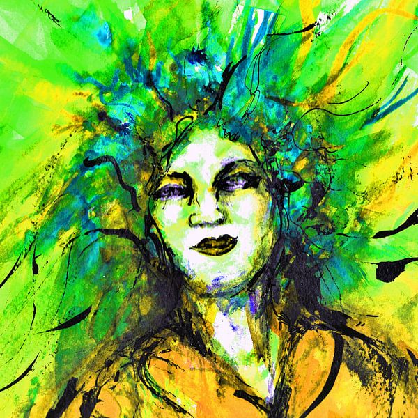 The Spring Queen. Hand-painted watercolour. by Ineke de Rijk