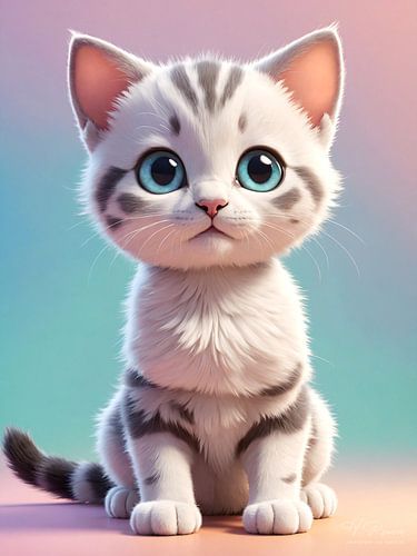 Soft kitty – lief wit kitten met blauwe ogen