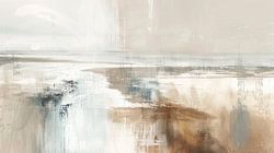 Abstrakte Landschaft in neutralen Tönen, Japandi-Stil