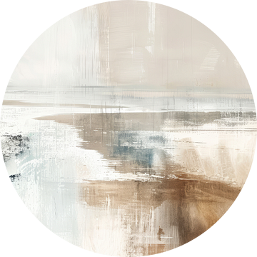 Abstract landschap in neutrale tinten, Japandi stijl van Japandi Art Studio