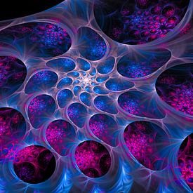 Blue and pink abstract fractal art by Matthias Hauser