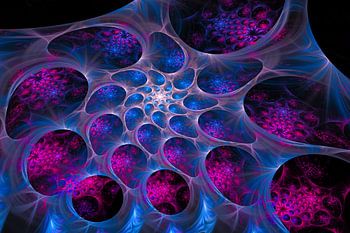 Blue and pink abstract fractal art
