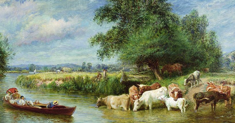 Basil Bradley,Ein Hochsommertag auf der Themse von finemasterpiece