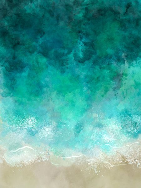 Sea from above - Digital Alcohol Ink by Marianne Eggink - Photography and digital art