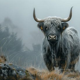 Bœuf des Highlands écossais Art photographique mystique sur Felix Brönnimann