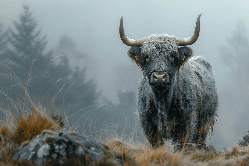 Scottish Highland cattle Mystical photographic art by Poster Art Shop