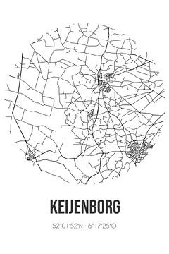 Keijenborg (Gelderland) | Landkaart | Zwart-wit van Rezona