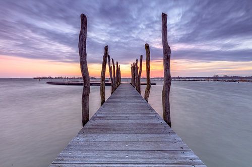 Zeewolde strand tijden de zonsopkomst
