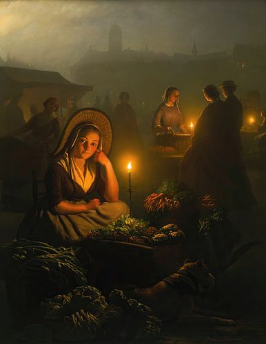 Night-Market In Amsterdam, Petrus van Schendel