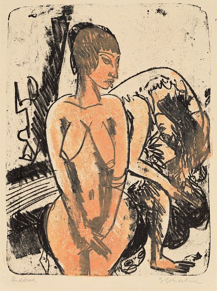 Ernst Ludwig Kirchner, Twee vrouwen, 1914 van Atelier Liesjes