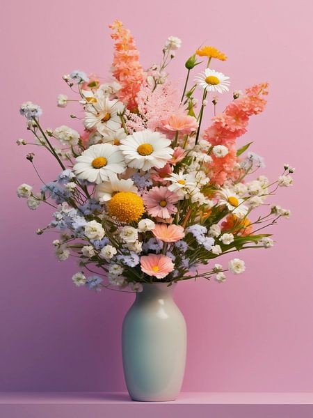 Spring flowers in a vase by haroulita