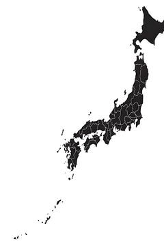 Japan Map in Black by Art Kingdom