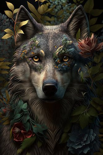 Portret van een wolf in de jungle