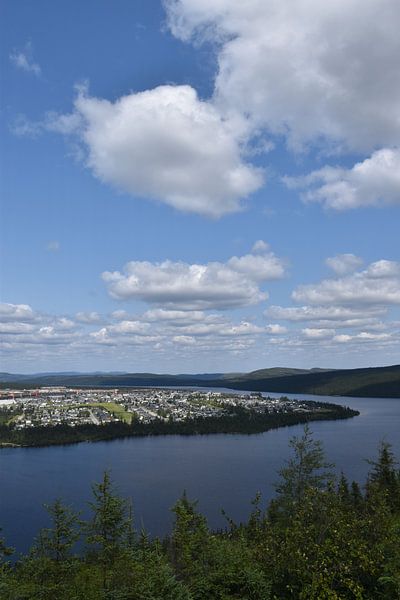 View of the city on a summer day by Claude Laprise