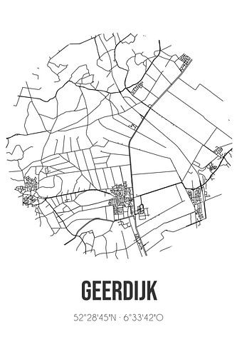 Geerdijk (Overijssel) | Karte | Schwarz und Weiß