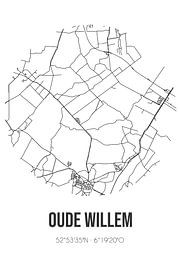 Oude Willem (Drenthe) | Map | Black and white by Prints of Place