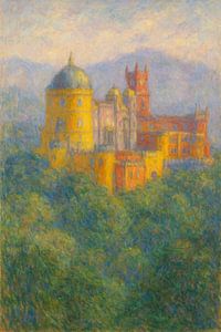 Sintra Pena-Palast im Nebel – Märchenschloss in impressionistischer Landschaft
