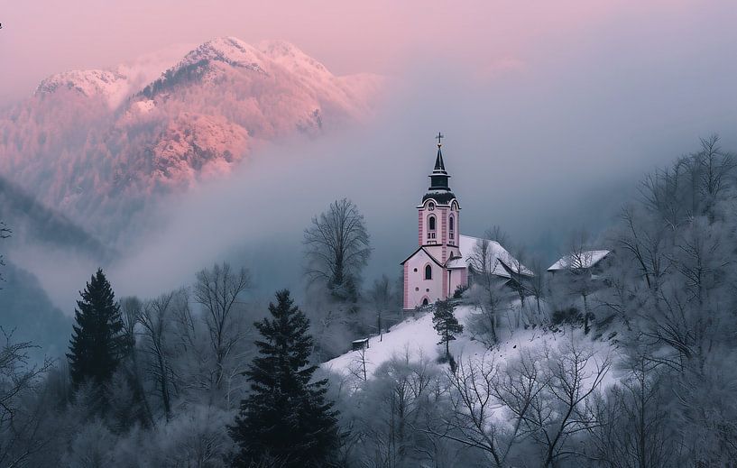 Winter berglandschap van fernlichtsicht