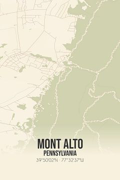Vintage landkaart van Mont Alto (Pennsylvania), USA. van Rezona