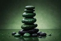 Grüne Steine übereinander gestapelt