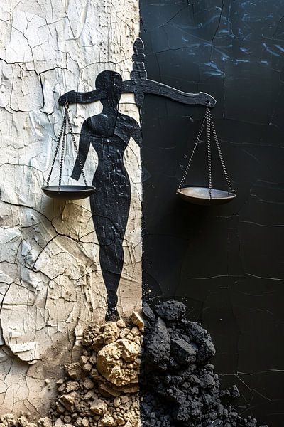 Justice abstraite entre des murs en décomposition par Art & Soul Creations