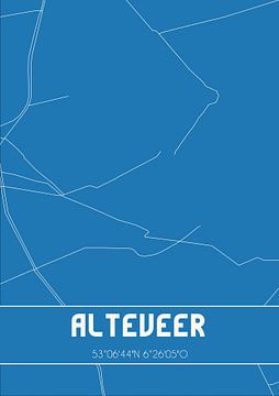 Blauwdruk | Landkaart | Alteveer (Drenthe) van MijnStadsPoster