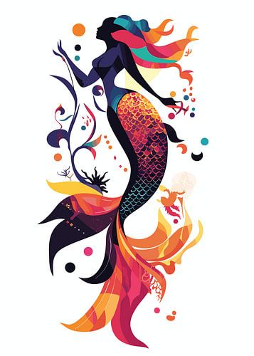 Kleurrijke zeemeermin