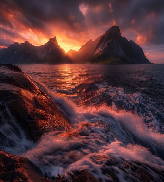 Stormachtig landschap van fernlichtsicht