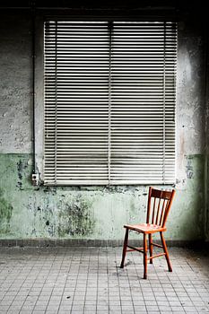 Red chair in urban environment