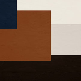 Minimalist abstract art featuring geometric shapes in earth tones by Online Arts